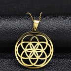 Life Seed Pendant Necklace Men Women gold