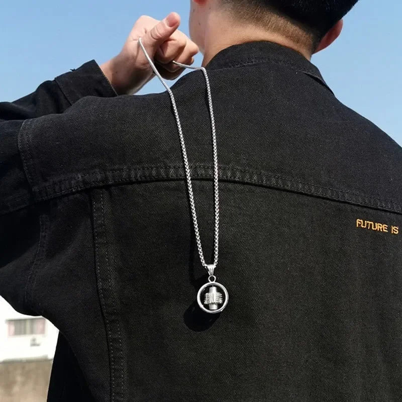 Men's Rotating Anti-Stress Pendant Necklace