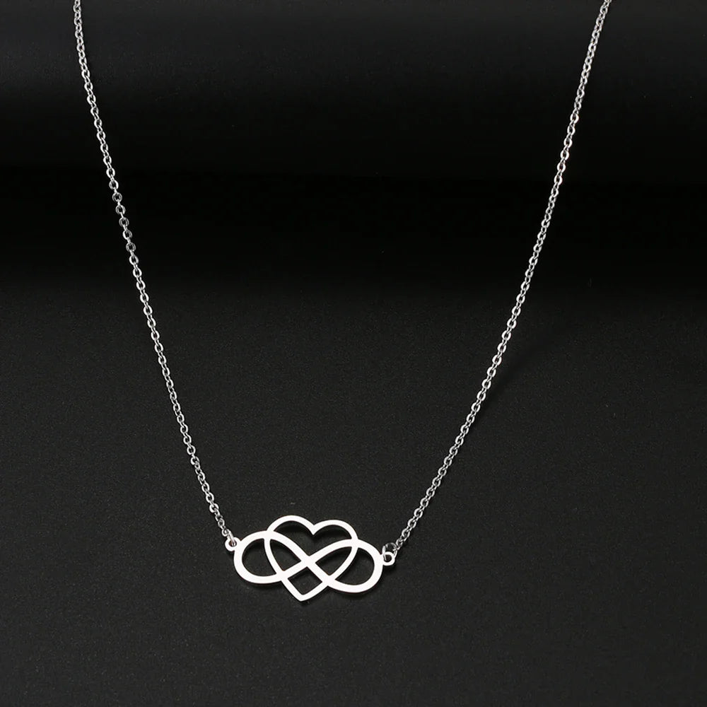 Collier Pendentif Infini et Coeur Femme argent