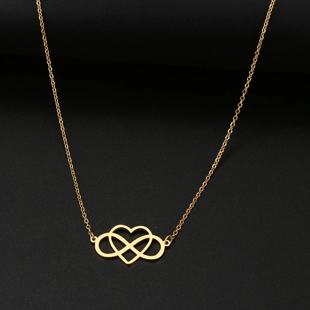 Collier Pendentif Infini et Coeur Femme or