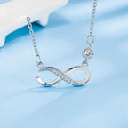 Infinity Pendant Necklace Zirconium silver woman