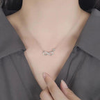 Infinity Pendant Necklace Zirconium silver woman