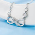Infinity Pendant Necklace Zirconium silver woman