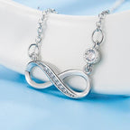 Infinity Pendant Necklace Zirconium silver woman