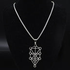 Kabbalah Pendant Necklace Tree of Life Sephiroth Diagram silver
