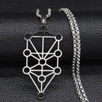 Kabbalah Pendant Necklace Tree of Life Sephiroth Diagram silver