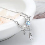 Moon Pendant Necklace with Crystal