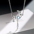 Moon Pendant Necklace with Crystal