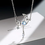 Moon Pendant Necklace with Crystal