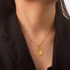 Cat Moon Pendant Necklace