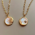 Moon or Sun Round Pendant Necklace