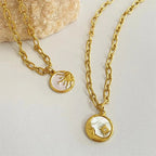 Moon or Sun Round Pendant Necklace