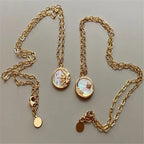 Moon or Sun Round Pendant Necklace