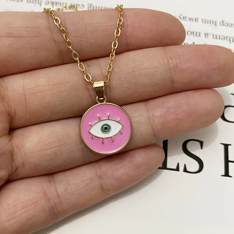 Pink Nazar Boncuk Pendant Necklace