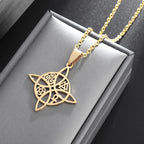 Wiccan Witch Knot Protection Pendant Necklace gold