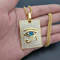 Egyptian Eye of Horus Oudjat Gold Necklace & Pendant