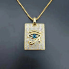Egyptian Eye of Horus Oudjat Gold Necklace & Pendant