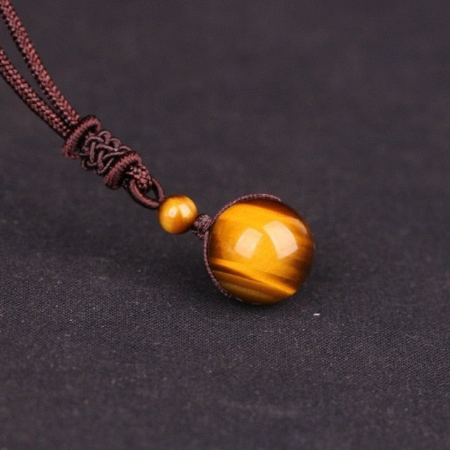 Tiger Eye Pendant Necklace Men Women