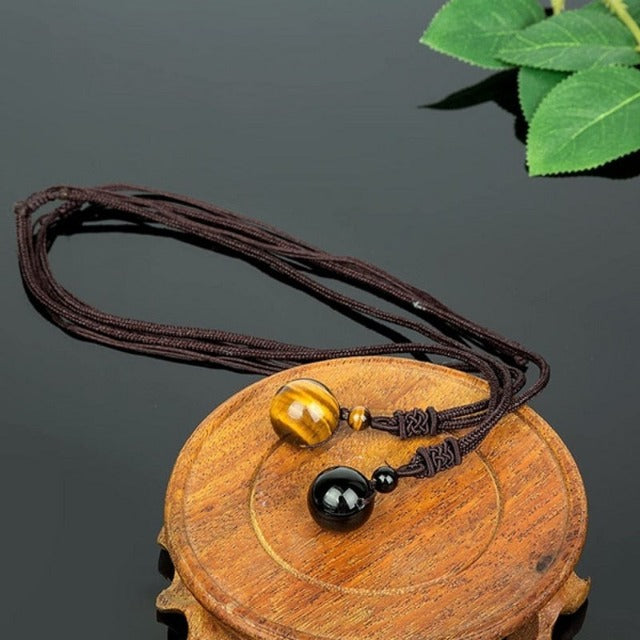 Tiger Eye Pendant Necklace Men Women