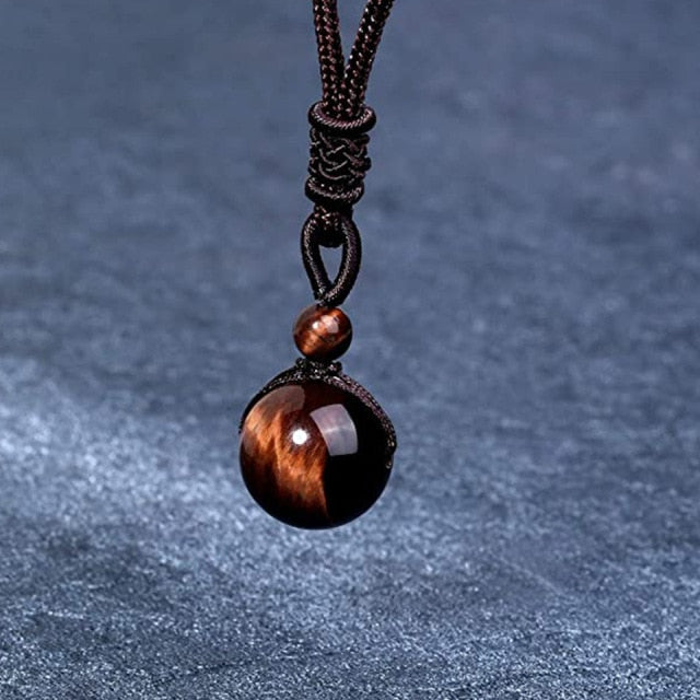 Tiger Eye Pendant Necklace Men Women