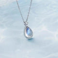 Oval Pendant Necklace Women's Fertility Moonstone