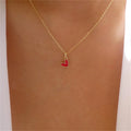 Collier Pendentif Petit Coeur Ras-de-Cou rouge