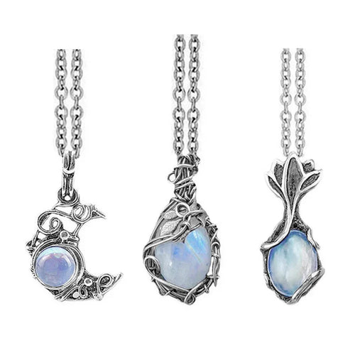 Vintage Moonstone Pendant Necklace a