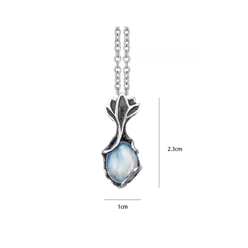 Collier Pendentif Pierre de Lune Vintage a