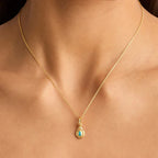 Colored Birthstone Pendant Necklace