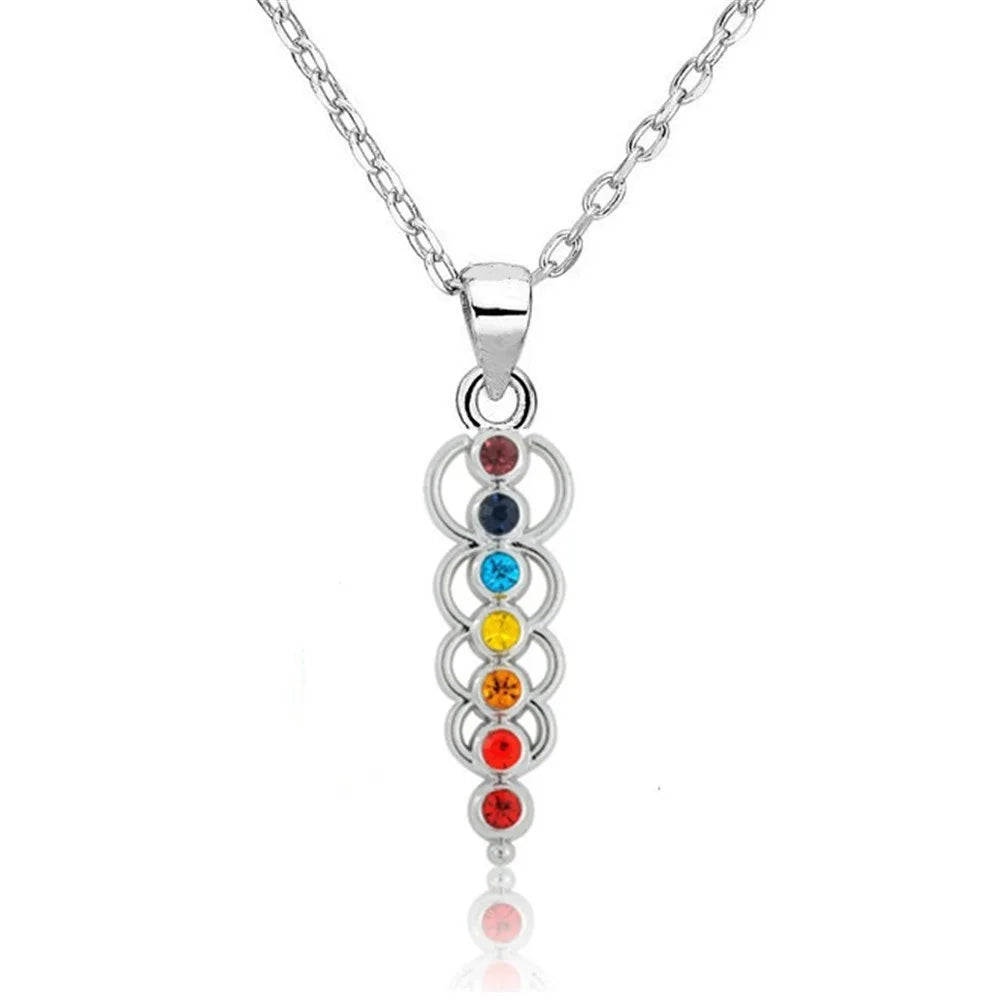 7 Chakras Stones Pendant Necklace for Women