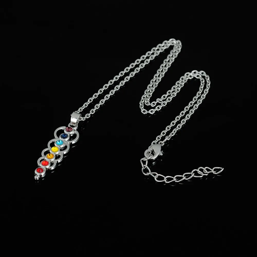 7 Chakras Stones Pendant Necklace for Women