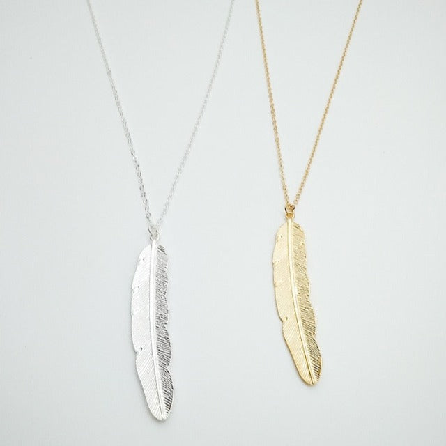 Feather Pendant Necklace for Women