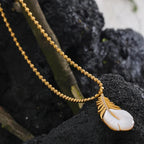 Feather Pendant Necklace with Zircon