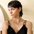 Feather Pendant Necklace with Zircon