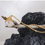 Feather Pendant Necklace with Zircon