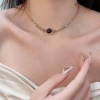 Tiger Eye Choker Pendant Necklace