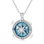 Rotating Pendant Necklace Compass Wind Rose
