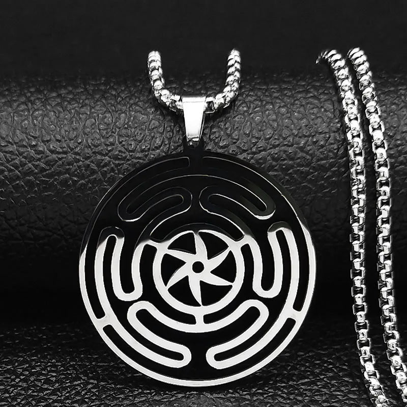 Collier Pendentif Roue d'Hécate Strophalos Sorcellerie Wiccan