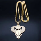Egyptian Scarab Pendant Necklace Eye of Horus gold