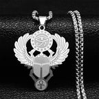Egyptian Scarab Pendant Necklace Eye of Horus silver