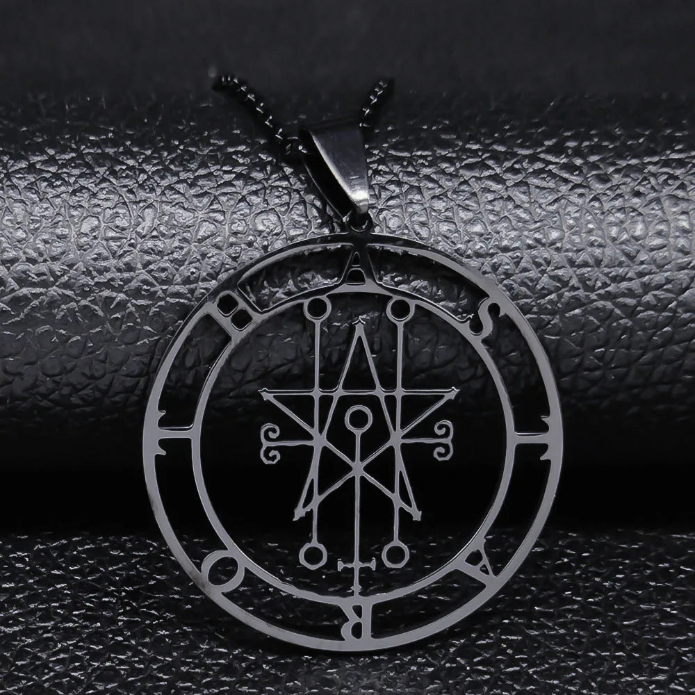 Black Demon Sigil Pendant Necklace