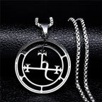 Demonic Sigil Pendant Necklace Lilith Silver