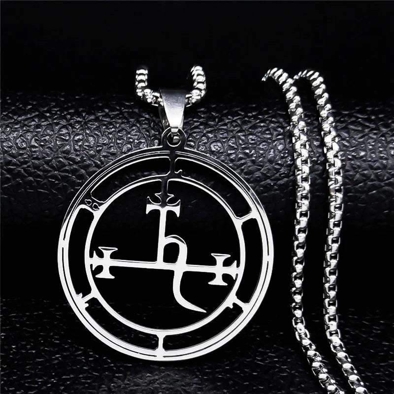 Demonic Sigil Pendant Necklace Lilith Silver