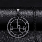 Demonic Sigil Pendant Necklace Lilith Black