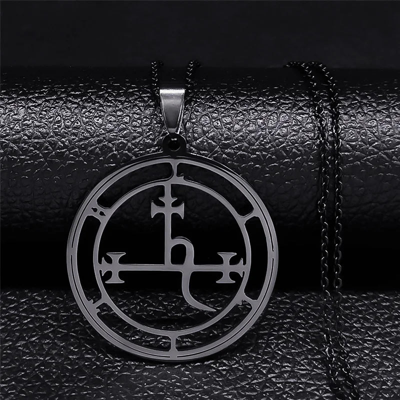 Demonic Sigil Pendant Necklace Lilith Black