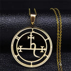 Demonic Sigil Pendant Necklace Lilith Gold