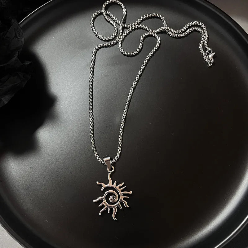 Asymmetric Sun Pendant Necklace
