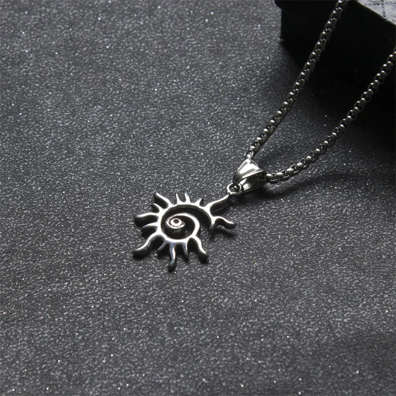 Asymmetric Sun Pendant Necklace