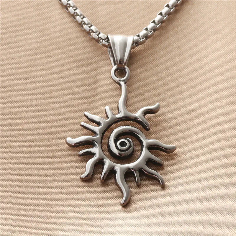 Asymmetric Sun Pendant Necklace