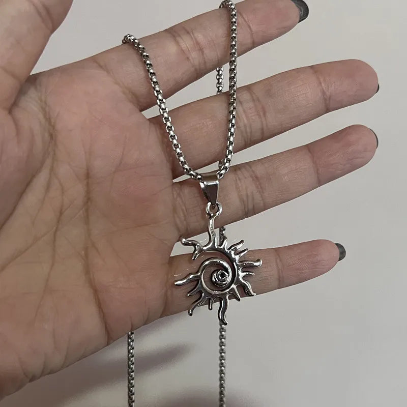 Asymmetric Sun Pendant Necklace